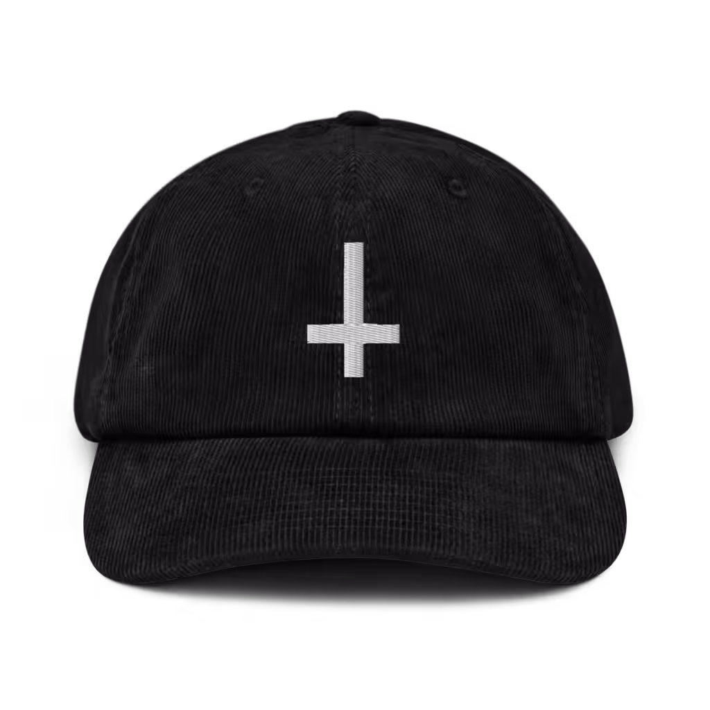 Upside Down Cross Corduroy hat