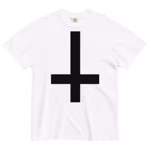 Tax the Church upside down cross heavyweight t-shirt (white)
