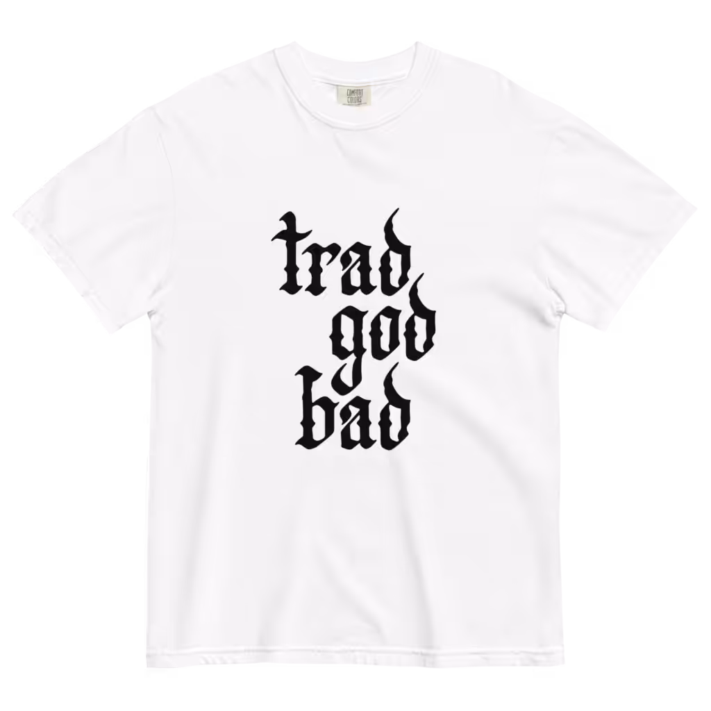 Trad God Bad heavyweight t-shirt (white)