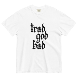 Trad God Bad heavyweight t-shirt (white)